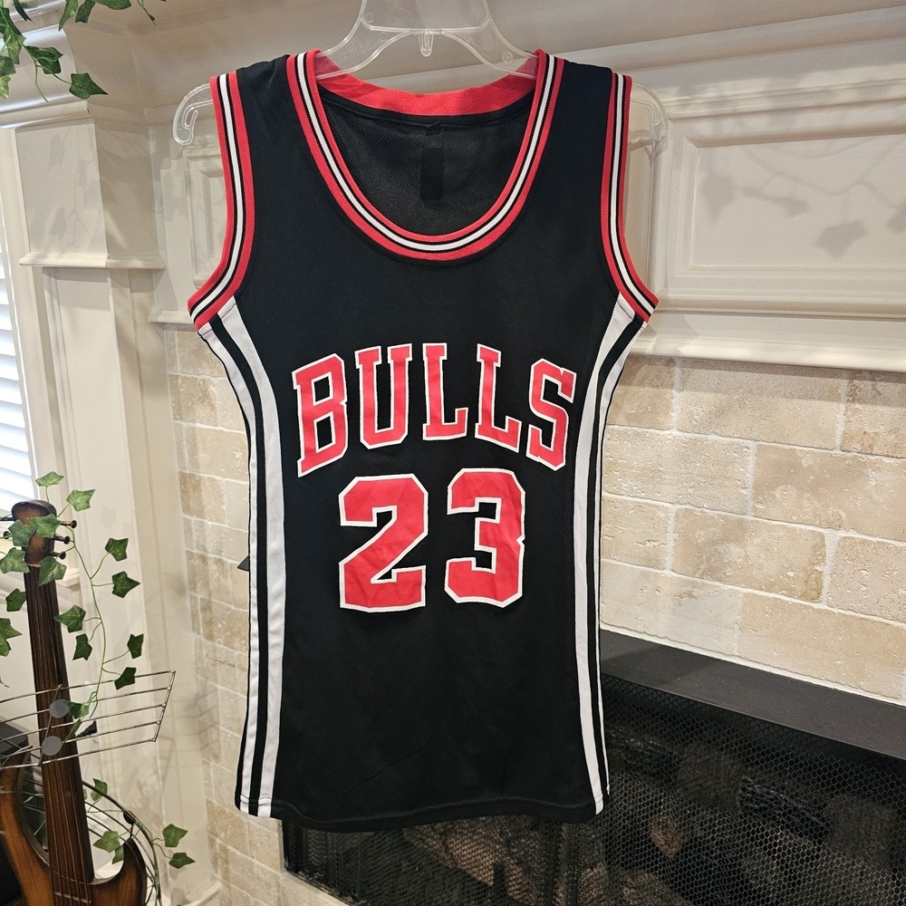 Jordan Chicago Bulls 23 NBA Basketball Jersey Mens Small Black Red P2P 19
